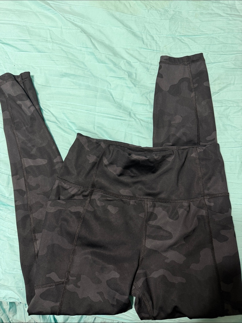 High-Waist Black Camo Leggings